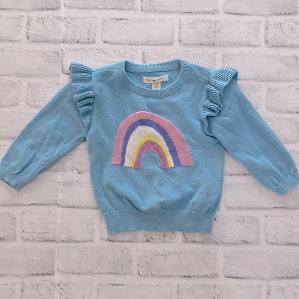 Hatley Baby adorable sweater with ruffled design and rainbow - 9-12 m